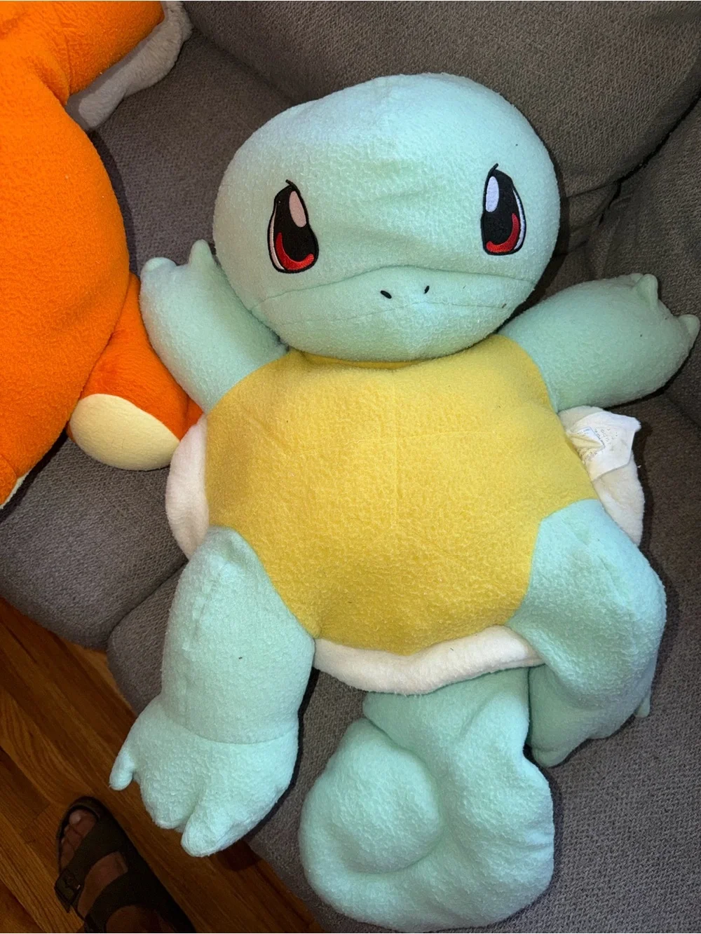 VTG 1990s Pokemon Plush SQUIRTLE  & Charmander Body Pillow Pal Cushion Cuddle